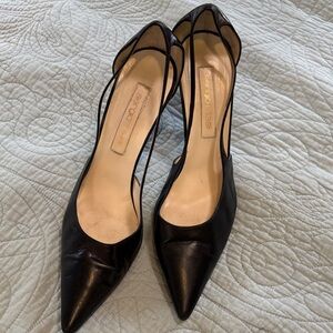Sergio Rossi Black Italian leather slingback Heels